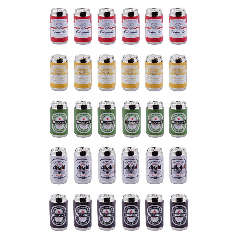 1:24 Mini Beer Cans 6Pcs Decoration - Image 3