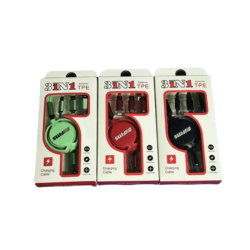 FMS customized 3 ports in 1 USB cable